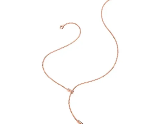 Naszyjnik z różowego złota z brylantami - 0,11 ct - próba 750
