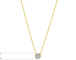 Naszyjnik z żółtego i białego złota z brylantami - 0,22 ct - próba 585