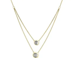 Naszyjnik z żółtego i białego złota z brylantami - 0,04 ct - próba 375