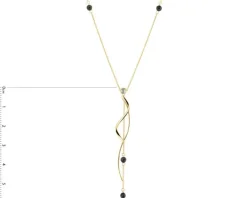 Naszyjnik z żółtego i białego złota z brylantem i agatami - próba 375