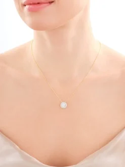 Naszyjnik z żółtego i białego złota z brylantami - 0,52 ct - próba 585