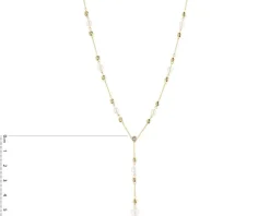 Naszyjnik z żółtego i białego złota z brylantem i perłami - próba 585