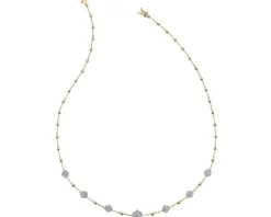 Naszyjnik z żółtego i białego złota z brylantami - 43 cm - 1,03 ct - próba 585