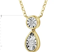 Naszyjnik z żółtego i białego złota z brylantami - 0,04 ct - próba 585
