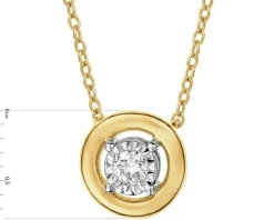 Naszyjnik z żółtego i białego złota z brylantem - 0,06 ct - próba 585