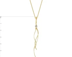 Naszyjnik z żółtego i białego złota z diamentem - 0,003 ct - próba 585