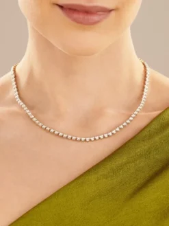 Naszyjnik z żółtego złota z brylantami - 43 cm - - 2,08 ct - próba 585