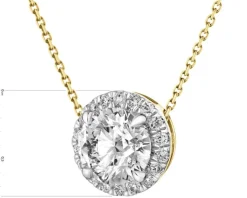 Naszyjnik z żółtego złota z brylantami laboratoryjnymi - 0,85 ct - próba 750