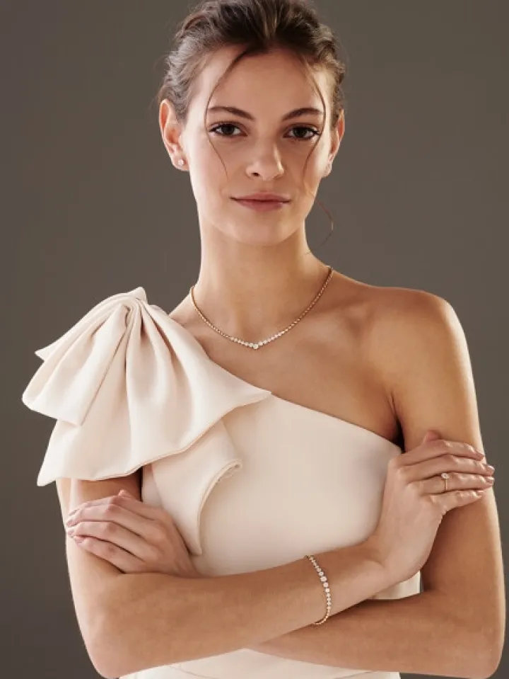 Naszyjnik z żółtego złota z brylantami - 0,85 ct - próba 585