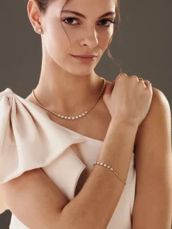 Naszyjnik z żółtego złota z brylantami - 1,16 ct - próba 585