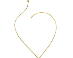 Naszyjnik z żółtego złota z brylantami - 43 cm - 0,27 ct - próba 585