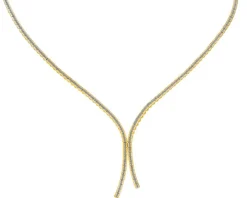 Naszyjnik z żółtego złota z brylantami - 43 cm - 0,84 ct - próba 585