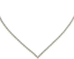 Naszyjnik z żółtego złota z brylantami - 43 cm - 0,66 ct - próba 585