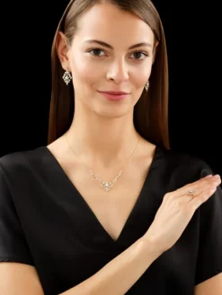 Naszyjnik z żółtego złota z brylantami - 0,45 ct - próba 585