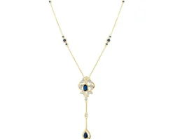 Naszyjnik z żółtego złota z brylantami i szafirami - próba 585