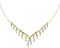 Naszyjnik z żółtego złota z brylantami - 0,25 ct - próba 585