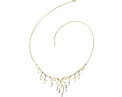 Naszyjnik z żółtego złota z brylantami - 1,01 ct - próba 585