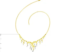 Naszyjnik z żółtego złota z brylantami - 1,01 ct - próba 585