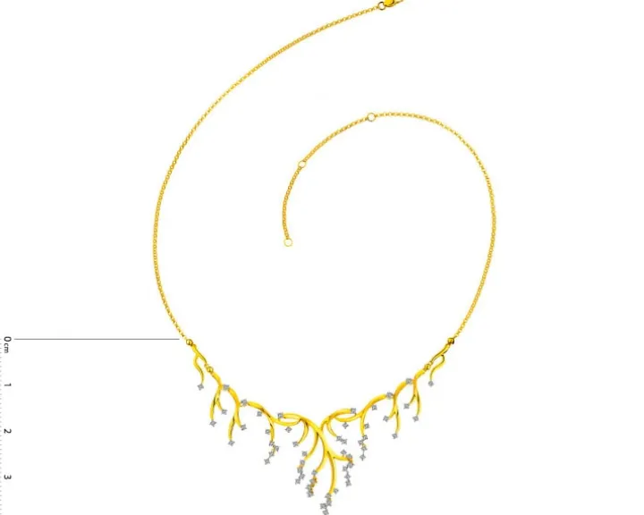 Naszyjnik z żółtego złota z brylantami - 1,01 ct - próba 585