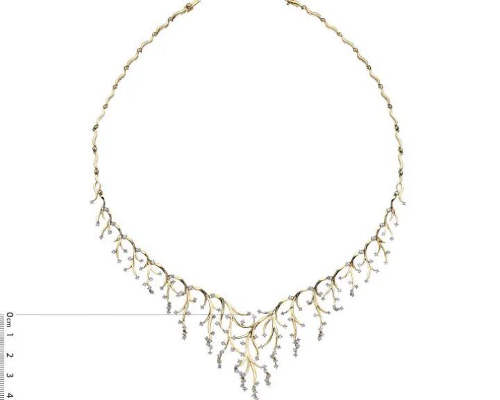 Naszyjnik z żółtego złota z brylantami - 2,77 ct - próba 585