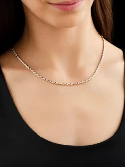 Naszyjnik z żółtego złota z brylantami - 45 cm - 0,45 ct - próba 585