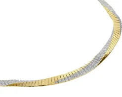 Naszyjnik z żółtego złota z brylantami - 45 cm - 2,37 ct - próba 585