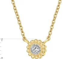 Naszyjnik z żółtego złota z brylantem - 0,03 ct - próba 375