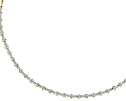 Naszyjnik z żółtego złota z brylantami - 45 cm - 0,87 ct - próba 585