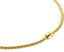 Naszyjnik z żółtego złota z brylantem - 40 cm - 0,01 ct - próba 750