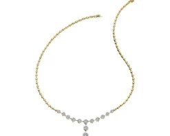 Naszyjnik z żółtego złota z brylantami - 1,91 ct - próba 585