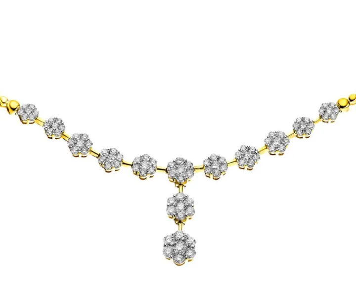 Naszyjnik z żółtego złota z brylantami - 1,91 ct - próba 585