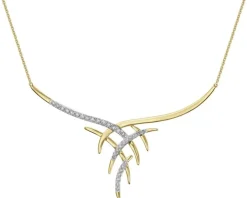 Naszyjnik z żółtego złota z brylantami - 0,35 ct - próba 585