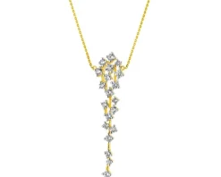 Naszyjnik z żółtego złota z brylantami - 0,75 ct - próba 585