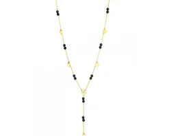 Naszyjnik z żółtego złota z diamentami i rubinem - próba 585