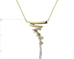 Naszyjnik z żółtego złota z diamentami - 0,05 ct - próba 375