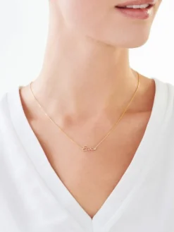 Naszyjnik z żółtego złota z diamentem - Ewa - 0,005 ct - próba 375