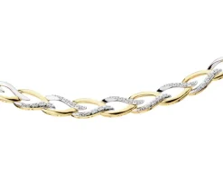 Naszyjnik z żółtego złota z diamentami - 0,10 ct - próba 585