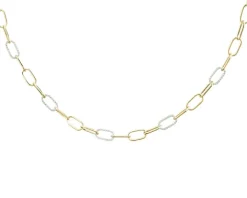 Naszyjnik z żółtego złota z diamentami - 0,38 ct - próba 585