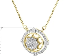 Naszyjnik z żółtego złota z diamentami - 0,15 ct - próba 585