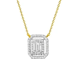 Naszyjnik z żółtego złota z diamentami - 0,29 ct - próba 585