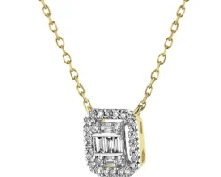 Naszyjnik z żółtego złota z diamentami - 0,08 ct - próba 585