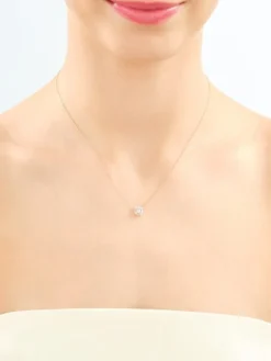 Naszyjnik z żółtego złota z diamentami - 0,08 ct - próba 585