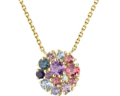 Naszyjnik z żółtego złota z diamentem - Weronika - 0,005 ct - próba 375