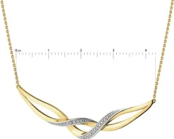 Naszyjnik z żółtego złota z diamentami - 0,01 ct - próba 375