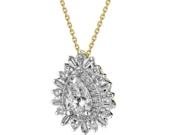 Naszyjnik z żółtego złota z diamentami - SI1/H - 0,85 ct - próba 585