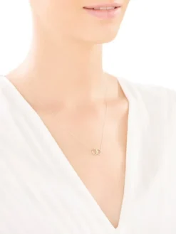 Naszyjnik z żółtego złota z diamentami - 0,05 ct - próba 375