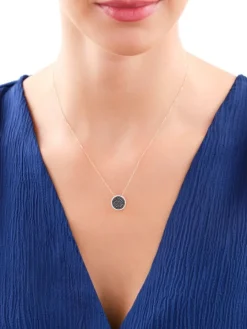 Naszyjnik z żółtego złota z diamentami - 0,32 ct - próba 585