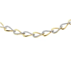 Naszyjnik z żółtego złota z diamentami - 0,15 ct - próba 585