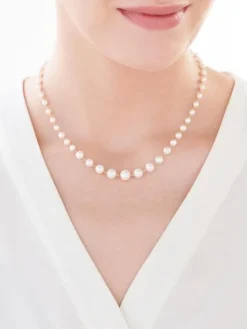 Naszyjnik z żółtego złota z diamentem i perłami - próba 585