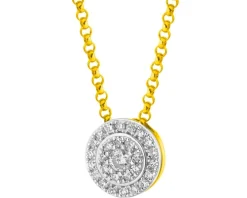 Naszyjnik z żółtego złota z diamentami - 0,12 ct - próba 585